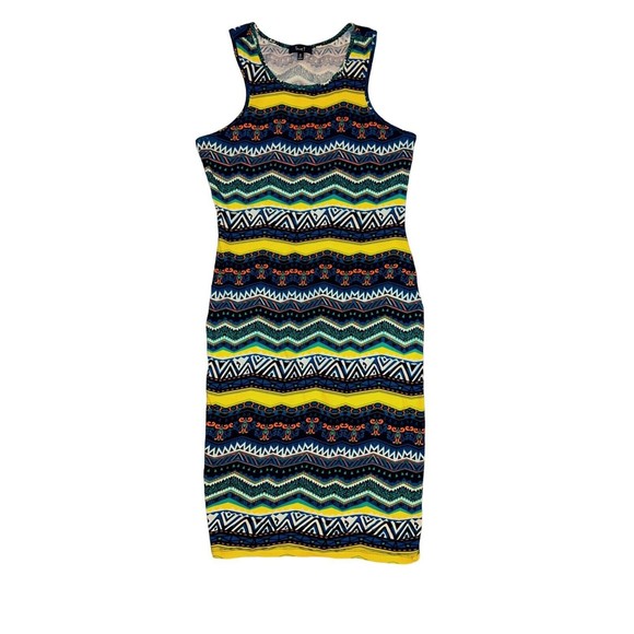 Love J Women's Body Con Dress Size M Aztec Pattern Stretch Tank Multicolor - Picture 1 of 6